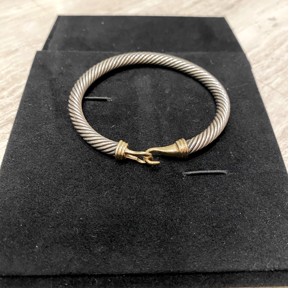 David Yurman Buckle Bracelet in Sterling Silver with Yellow Gold